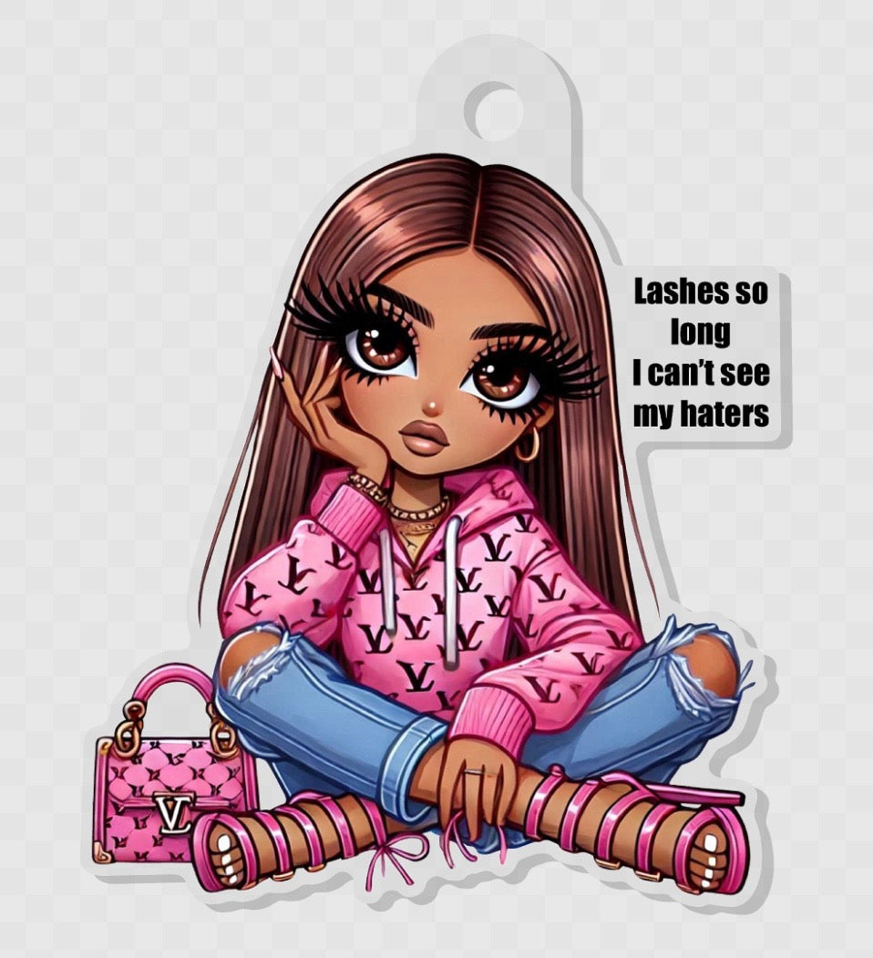 Long Lash Girl Keychain