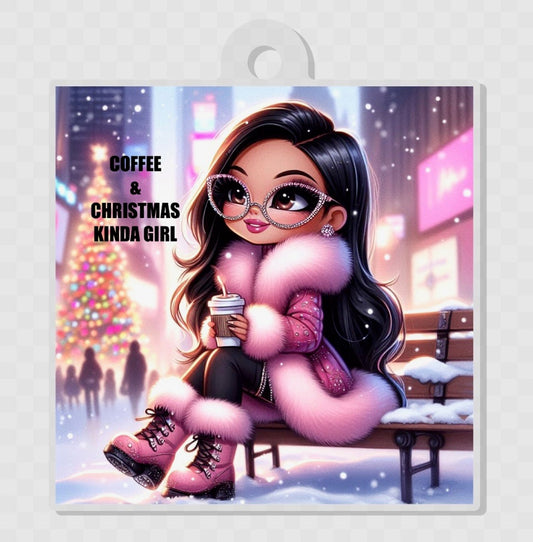 Coffee & Christmas Keychain