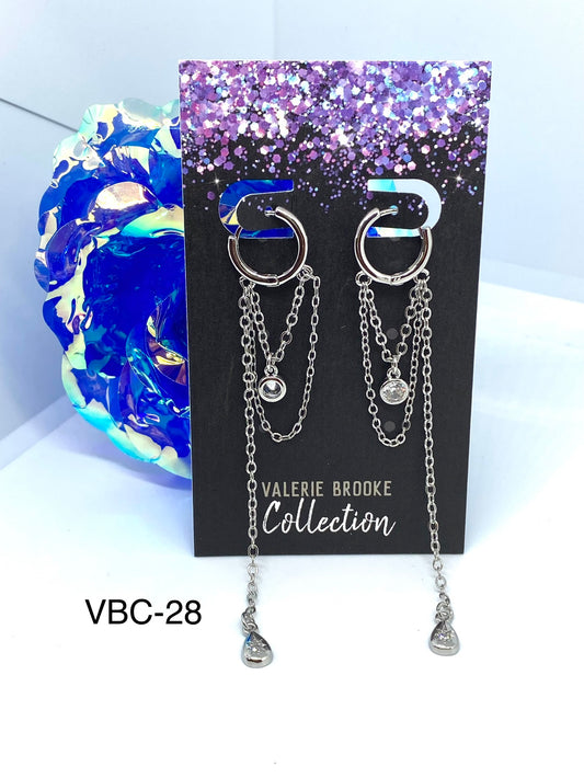 Chain Drop Silver Earrings