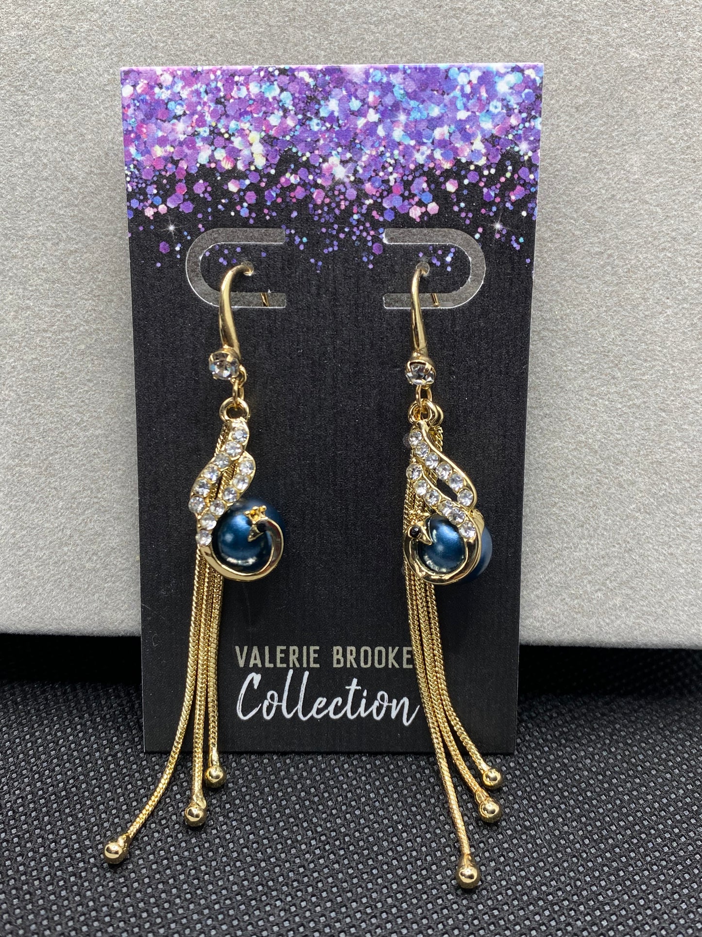 Fancy Night Blue Gold Earrings