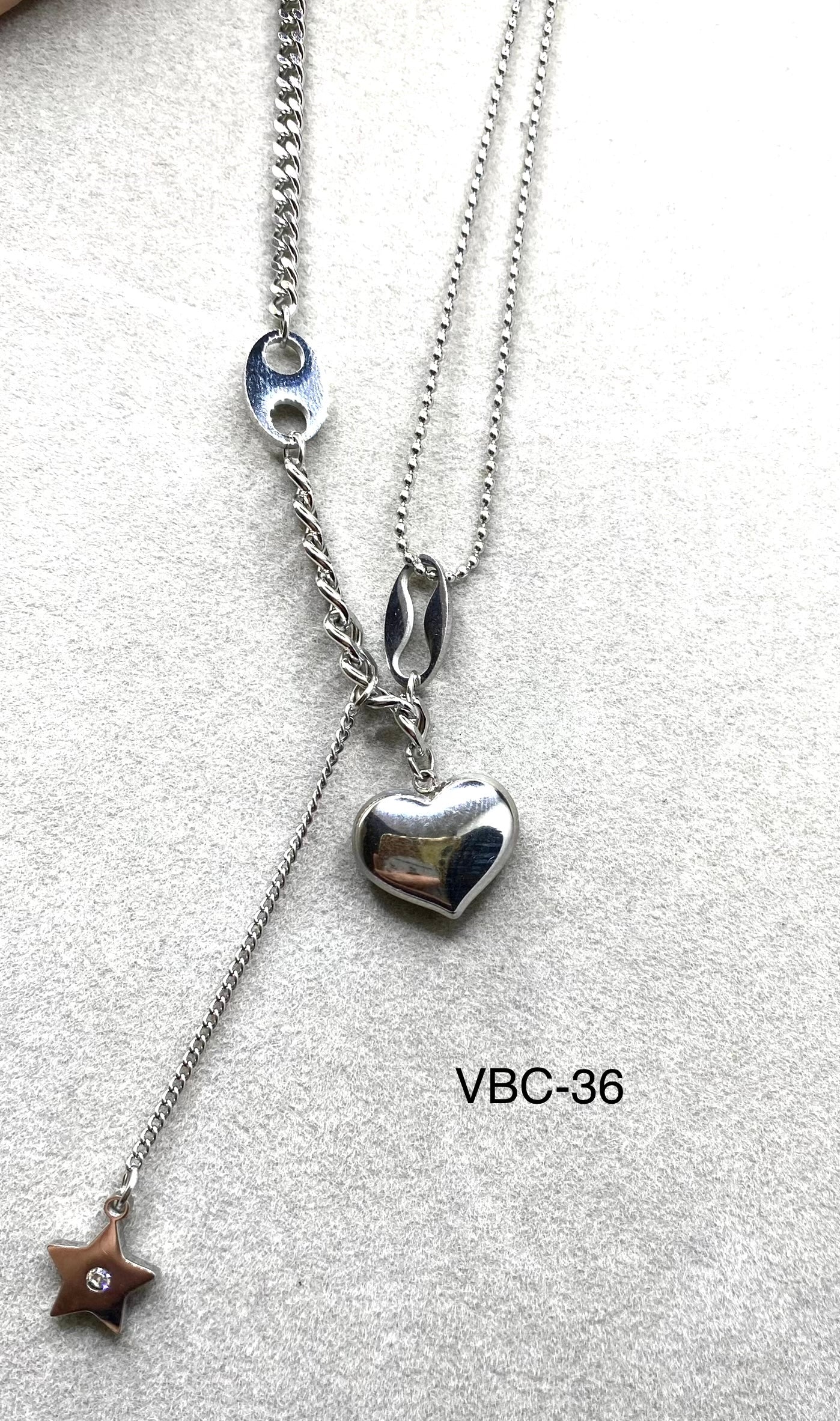 Te Amo Dangling Heart Necklace (SILVER)