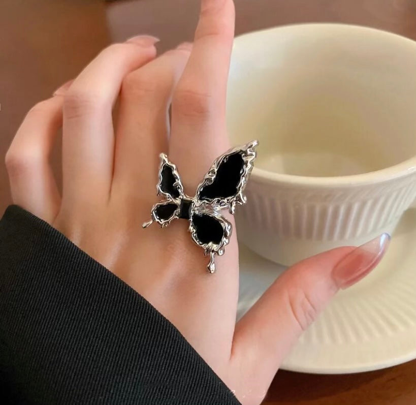 Black Butterfly Ring