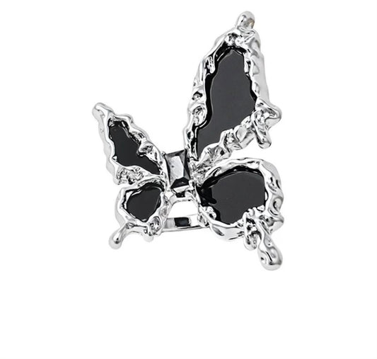 Black Butterfly Ring