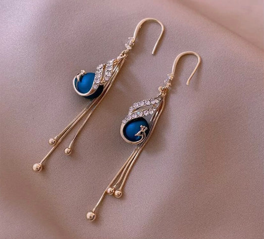 Fancy Night Blue Gold Earrings